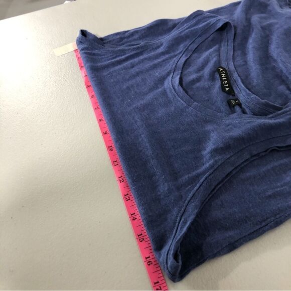 Athleta Twist Zephyr 100% Linen Tank Top Womens Small Blue Sleeveless 75851 - Picture 8 of 11